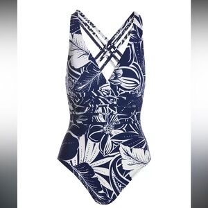 La Blanca Floral Cross Back One Piece- 8
